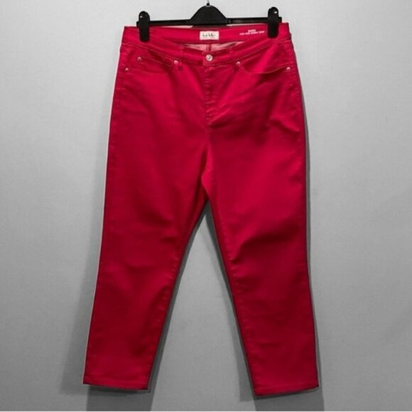Nicole Miller Raspberry Pink Soho Skinny High Rise Ankle Jeans Size Size 12 - Picture 2 of 13